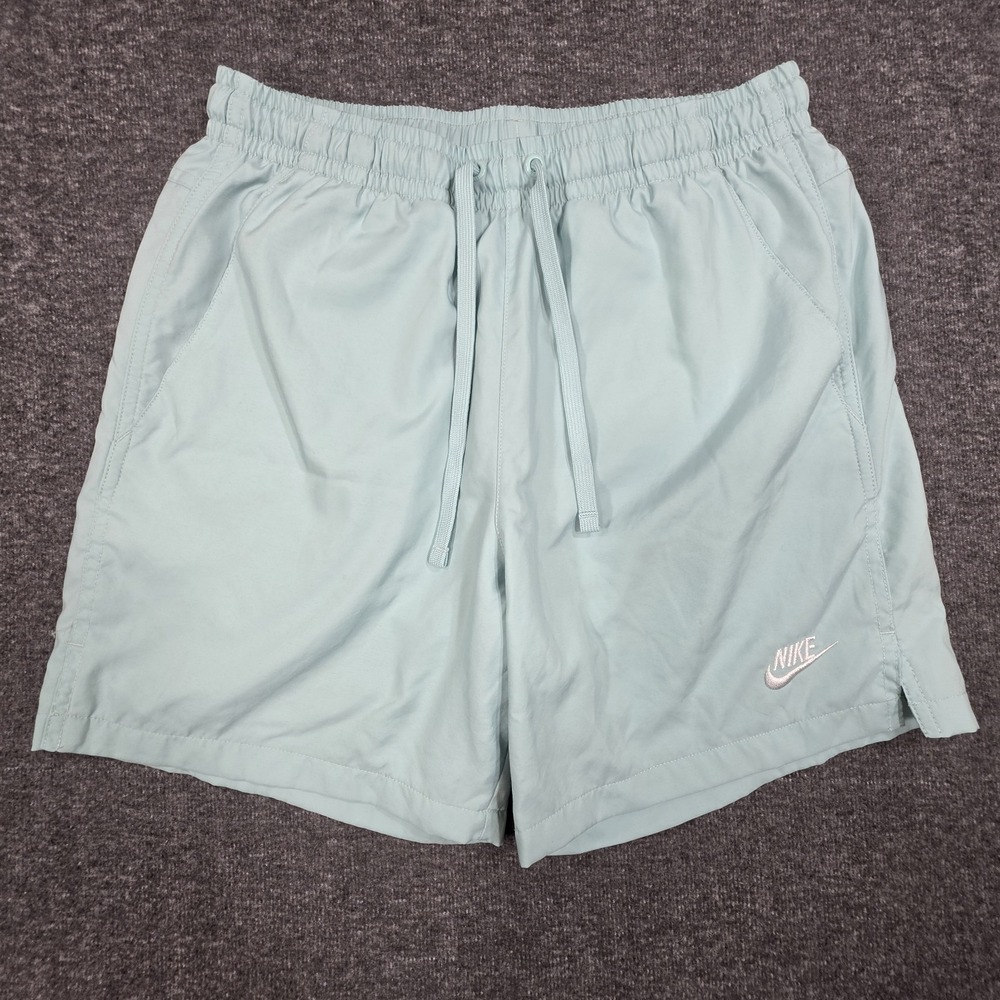 Nike Sportswear Woven Flow Shorts Mens Size Small Teal AR2382 Running Workout